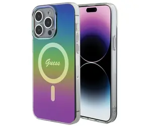 GUESS IML Iridescent MagSafe vícebarevná / Zadní kryt / iPhone 15 Pro Max 6,7"
