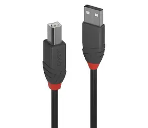 Lindy Anthra Line USB-A - USB-B 1m černá / Kabel USB / USB 2.0 / 480 Mbit/s