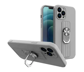 Hurtel Ring Case stříbrná / Kryt / Samsung Galaxy S21+ 5G / silikonový se stojánkem