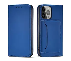 Hurtel Magnet Card Case modrá / Kryt pro Apple iPhone 14 Plus / Peněženka, stojánek, magnet