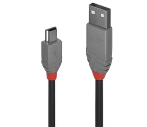 Lindy Anthra Line USB-A - Mini-USB B 0,2 m černá / USB kabel / USB 2.0 / 480 Mbit/s