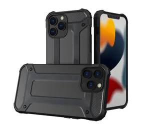 Hurtel Hybrid Armor ochranný kryt pro Apple iPhone 13 Pro černá / Pouzdro / Odolné / Hybridní