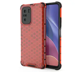 Hurtel Honeycomb Case červená / Zadní kryt / Xiaomi Redmi K40, K40 Pro, K40 Pro+, POCO F3 / TPU / voštinový vzor