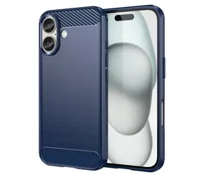 Hurtel Carbon Case modrá / Kryt / Apple iPhone 16 Plus / karbonový vzhled