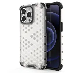 Hurtel Honeycomb Case transparentní / Kryt / Apple iPhone 13 Pro / TPU armor