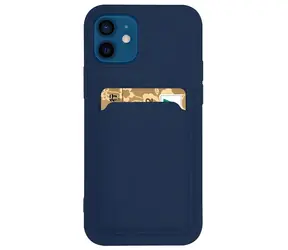 Hurtel Card Case tmavě modrá / Kryt / Samsung Galaxy S21+ 5G / Silikonová peněženka s kapsou na kartu