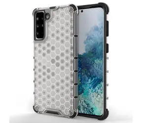 Hurtel Honeycomb Case transparentní / Armovaný zadní kryt / Samsung Galaxy S22+ / gelový rámeček