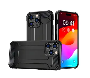 Hurtel Hybrid Armor iPhone 15 Pro černá / Kryt / odolný hybridní materiál