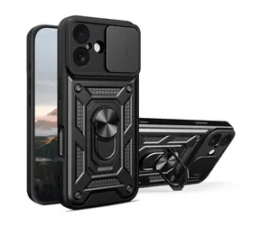 Hurtel Hybrid Armor Camshield černá / Pouzdro / Apple iPhone 17 / se stojánkem a krytkou kamery