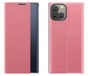Hurtel Sleep Case pouzdro pro Apple iPhone 13 mini růžová / Pouzdro typu kniha / Chytré okénko