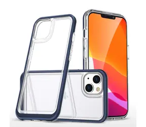 Hurtel Clear 3in1 Case modrá / Kryt / Apple iPhone 13 mini / gelový s rámečkem