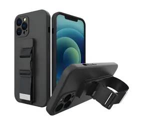 Hurtel Rope Case pro iPhone 12 mini černá / Pouzdro / Gelové / S řetízkem na krk