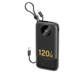 Dudao K13 černá / Powerbanka / 10000 mAh / integrovaný kabel