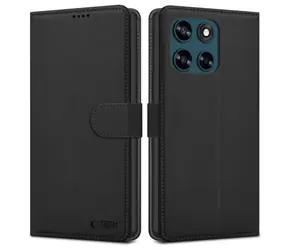 Tech-Protect Wallet Case černá / Pouzdro / Motorola Moto G57 Power, G67 Power / Peněženkové
