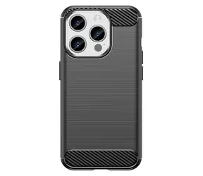 Hurtel Carbon Case černá / Kryt / Apple iPhone 15 Pro / karbonový vzor / ohebný