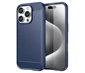 Hurtel Carbon Case pro Apple iPhone 16 Pro modrá / Kryt / karbonový vzhled