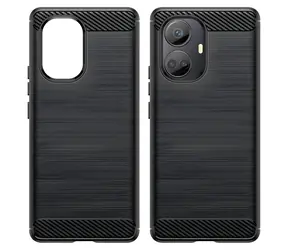 Hurtel Carbon Case pro Realme 10 Pro+ černá / Kryt / Silikonový / Karbon