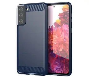 Hurtel Carbon TPU kryt s karbonovým vzorem modrá / Kryt / Samsung Galaxy S21+ 5G
