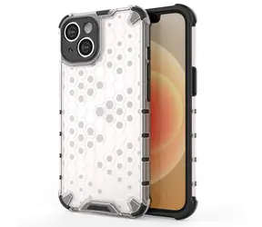 Hurtel Honeycomb kryt iPhone 14 Plus průhledný / Kryt / Voštinový design / Zesílená konstrukce
