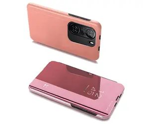 Hurtel Clear View Case růžová / Pouzdro / Flip / Xiaomi Redmi K40 Pro+/K40 Pro/K40/Poco F3 / Průhledné okénko