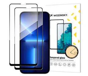 Wozinsky Full Glue 2v1 sada černá / Ochranné sklo / Apple iPhone 14 Plus, 13 Pro Max / Case Friendly