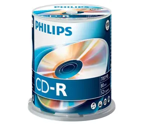 Philips CD-R 700MB / Optický disk / 52x / 80 min / Spindl 100 ks
