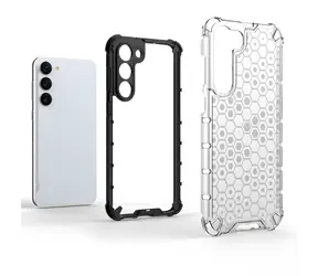 Hurtel Honeycomb pouzdro pro Samsung Galaxy S23+ transparentní / Kryt / Hybridní / Voštinový vzor / Zesílené rohy