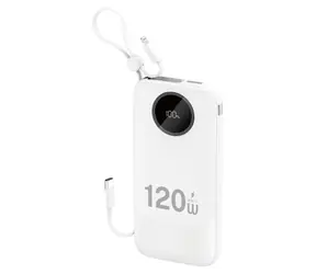 Dudao K13 bílá / Powerbanka / 10000 mAh / integrovaný kabel