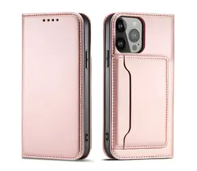 Hurtel Magnet Card Case růžová / Pouzdro na karty / Magnetické / Apple iPhone 13 Pro