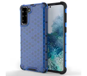 Hurtel Honeycomb Case modrá / Pouzdro / Voštinový vzor / Gelový rám / Samsung Galaxy S22+