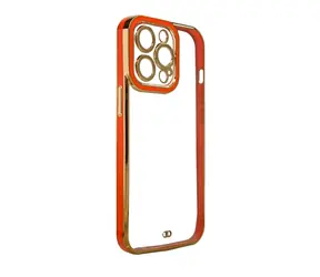 Hurtel Fashion Case červená / Pouzdro / iPhone 13 Pro / Zlatý rámeček