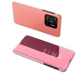 Hurtel Clear View Case s klopou růžová / Flipové pouzdro / Xiaomi Redmi 10C / průhledné okénko