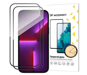 Wozinsky Full Glue sklo s rámečkem pro Apple iPhone 15 Pro Max černá / Ochranné sklo / 2 ks / Case Friendly