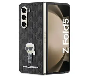 Karl Lagerfeld Saffiano Monogram Ikonik Pin černá / Pouzdro / Samsung Galaxy Z Fold 5