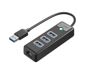 Orico PW3UR25-U3 černá / USB hub / 3x USB-A 3.0 / RJ45 2.5G Ethernet / kabel 1 m