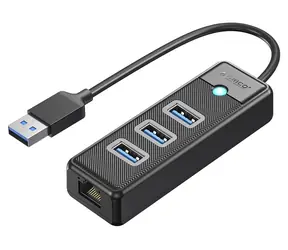 Orico PW3UR25-U3 černá / USB hub / 3x USB-A 3.0 / RJ45 2.5G Ethernet / kabel 0,5 m