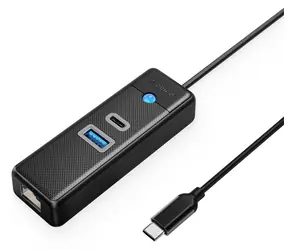 Orico PW3UR25-C3 černá, kabel 1 m / USB hub / 1x USB-A 3.0 / 1x USB-C 3.0 / RJ45 2.5G Ethernet