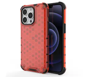 Hurtel Honeycomb Case pro Apple iPhone 13 Pro červená / Pouzdro / TPU rámeček / Odolné