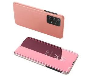 Hurtel Clear View Case růžová / Flipové pouzdro / Samsung Galaxy A73 / průhledné okénko