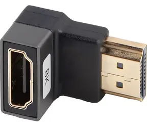 Lanberg stříbrná / Redukce / HDMI (F) na HDMI (F) / lomená dolů / hliníkové tělo / 8K