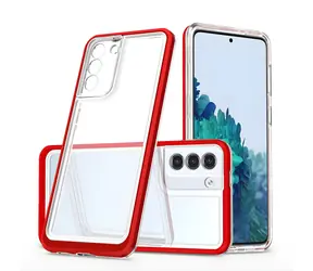 Hurtel Clear 3in1 Case červená / Kryt / Samsung Galaxy S22+