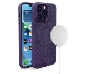 Hurtel Woven Case fialová / Pouzdro / Apple iPhone 15 Pro / MagSafe
