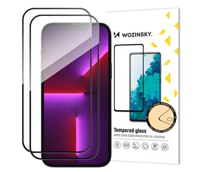 Wozinsky Tvrzené sklo s rámečkem pro iPhone 15 černá / Ochranné sklo / 2 ks / Case friendly / Plné lepení