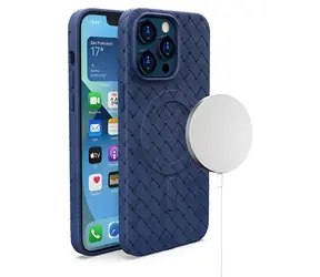 Hurtel Woven Case s MagSafe tmavě modrá / Kryt / iPhone 14 Pro / tkaný textilní povrch