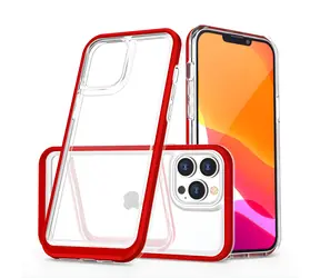 Hurtel Clear 3in1 červená / Kryt / Apple iPhone 13 Pro / Průhledný, gelový