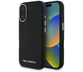 Karl Lagerfeld Saffiano Full Wrapped Elongated Metal Logo MagSafe černá / Pouzdro pro iPhone 16
