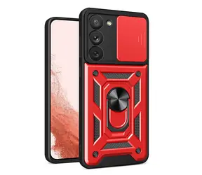 Hurtel Hybrid Armor CamShield kryt pro Samsung Galaxy S23+ červená / Ochranný kryt / Kryt kamery