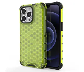Hurtel Honeycomb Case zelená / Kryt pro Apple iPhone 13 Pro / TPU / voštinový design
