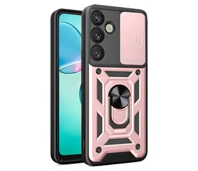 Hurtel Hybrid Armor CamShield pro Samsung Galaxy S25+ růžová / Kryt / Ochrana objektivu fotoaparátu / Kovový kroužek