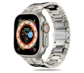 Tech-Protect Stainless Line titanová / Řemínek pro Apple Watch 4/5/6/7/8/9/SE/Ultra 1/2 / článkový tah / 42/44/45/49 mm